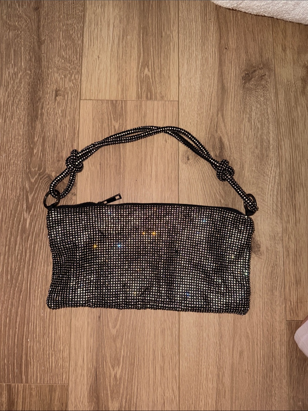 Black Rhinestone Evening Shoulder Bag